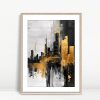 Gilded Skyline on Monochrome Cityscape