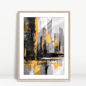 Urban Abstract in Gold and Grey