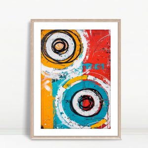 Vibrant Concentric Circles Graffiti Art