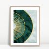 Emerald Sunburst Abstract Geometry
