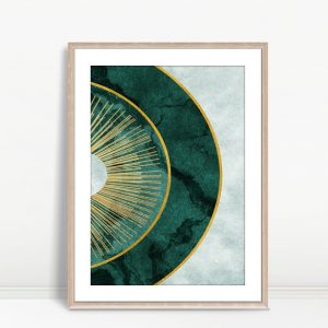 Emerald Sunburst Abstract Geometry