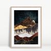 Celestial Peaks Mixed Media Collage
