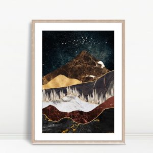 Celestial Peaks Mixed Media Collage