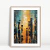 Amber Skyline Abstract Cityscape