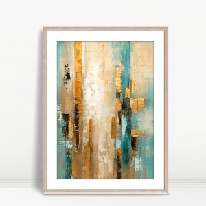 Golden Teal Vertical Textures