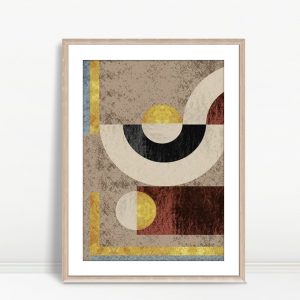 Retro Geo Gold Sun Abstract