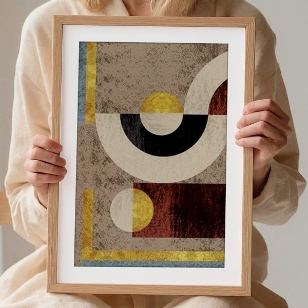 Retro Geo Gold Sun Abstract - Image 2