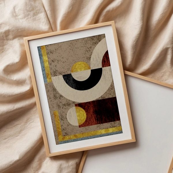 Retro Geo Gold Sun Abstract - Image 3
