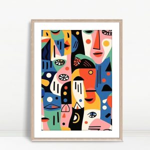 Vibrant Faces Pop Art Pattern