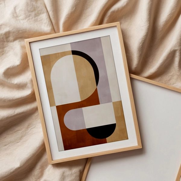 Modern Earthtone Geometric Composition - Image 3