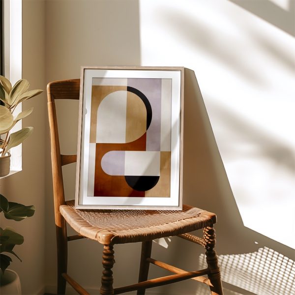 Modern Earthtone Geometric Composition - Image 4