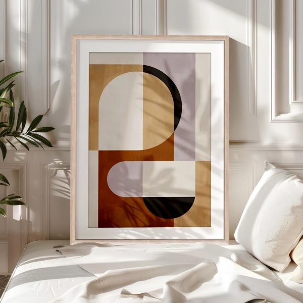 Modern Earthtone Geometric Composition - Image 5