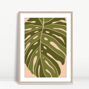 Single Leaf with Pink Background