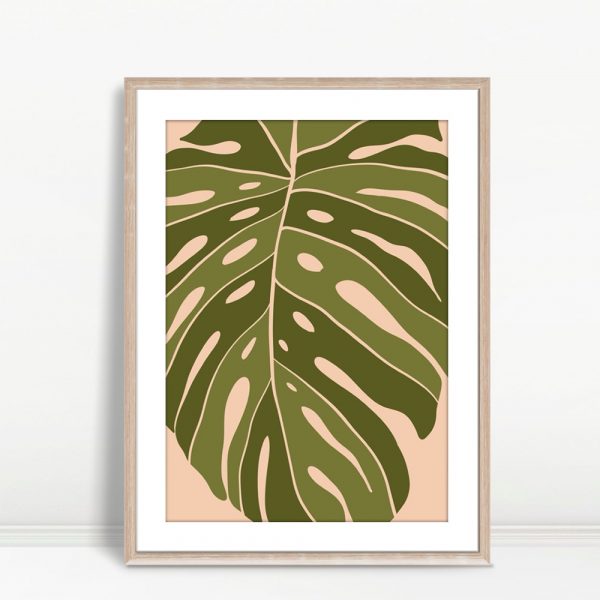Single Leaf with Pink Background
