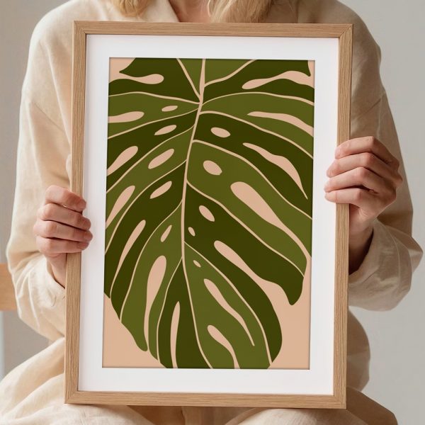 Single Leaf with Pink Background - Image 2