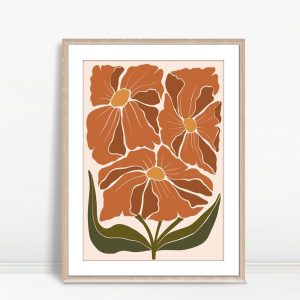Bold Orange Flowers on Stems