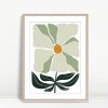 Green Flower with Yellow Center