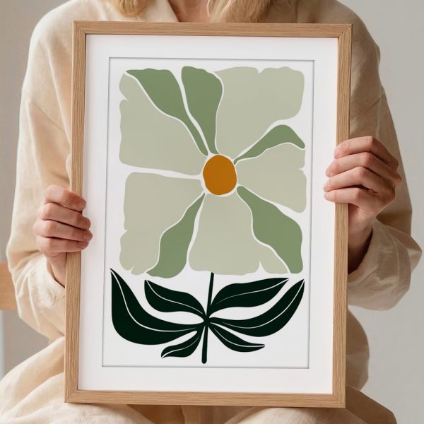 Green Flower with Yellow Center - Image 2