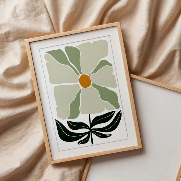Green Flower with Yellow Center - Image 3