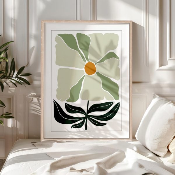 Green Flower with Yellow Center - Image 5