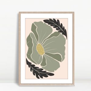 Single Olive Green Flower Bloom