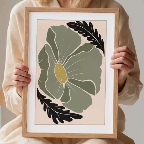 Single Olive Green Flower Bloom - Image 2
