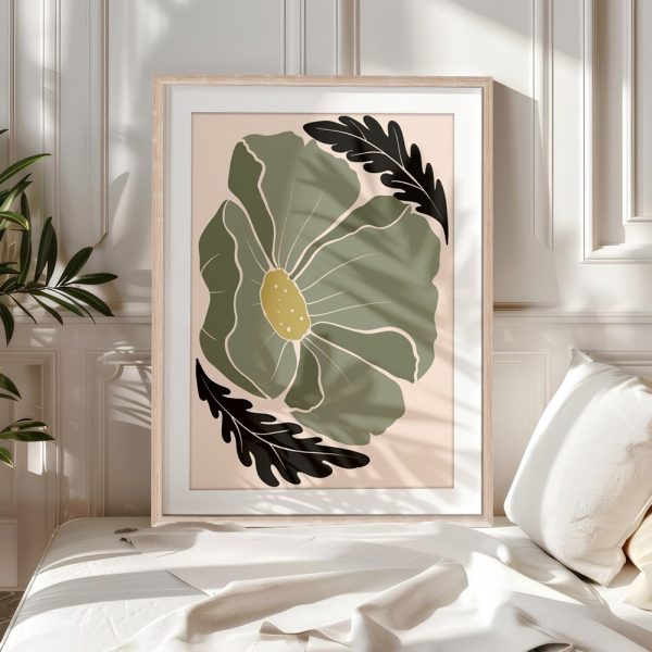 Single Olive Green Flower Bloom - Image 5