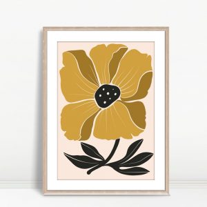 Golden Flower with Black Center