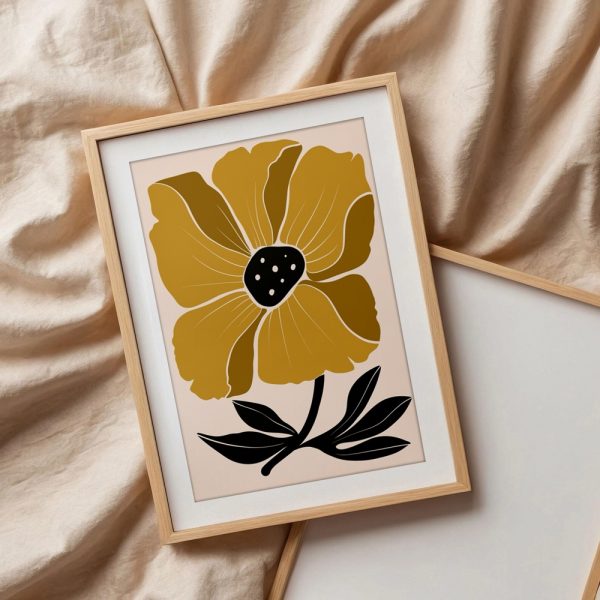 Golden Flower with Black Center - Image 3