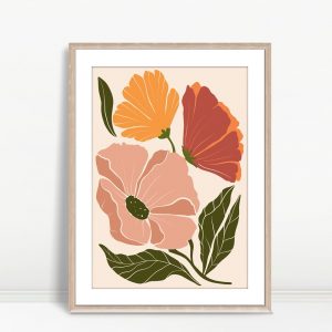 Peach and Orange Floral Mix