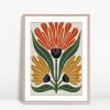 Three Stylized Blooming Flowers