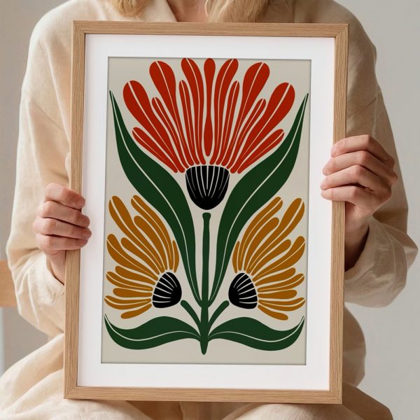 Three Stylized Blooming Flowers - Image 2
