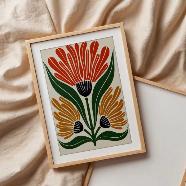 Three Stylized Blooming Flowers - Image 3