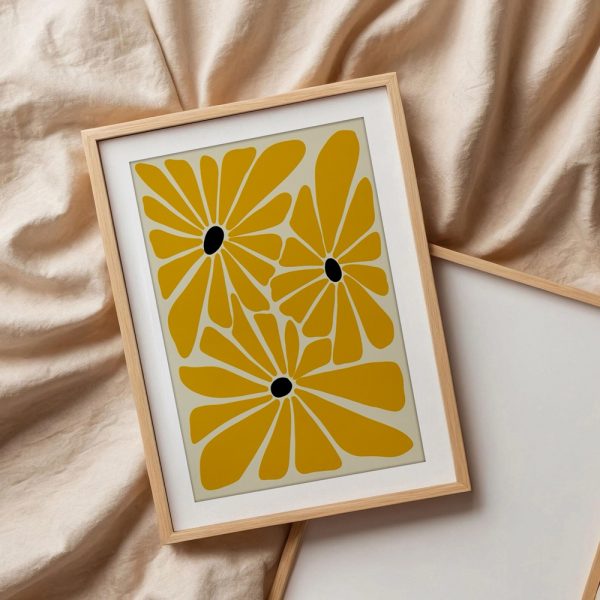 Three Yellow Daisies Clustered - Image 3