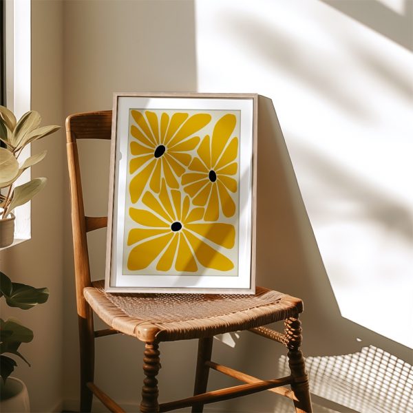 Three Yellow Daisies Clustered - Image 4