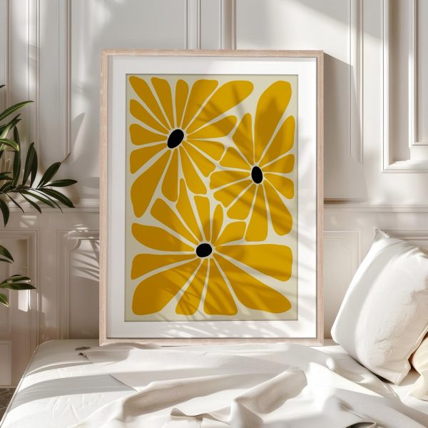 Three Yellow Daisies Clustered - Image 5