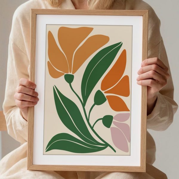 Simple Orange and Pink Flowers - Image 2