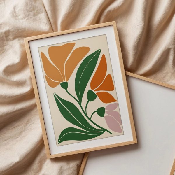 Simple Orange and Pink Flowers - Image 3