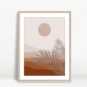 Palm Leaf with Sunset Tones