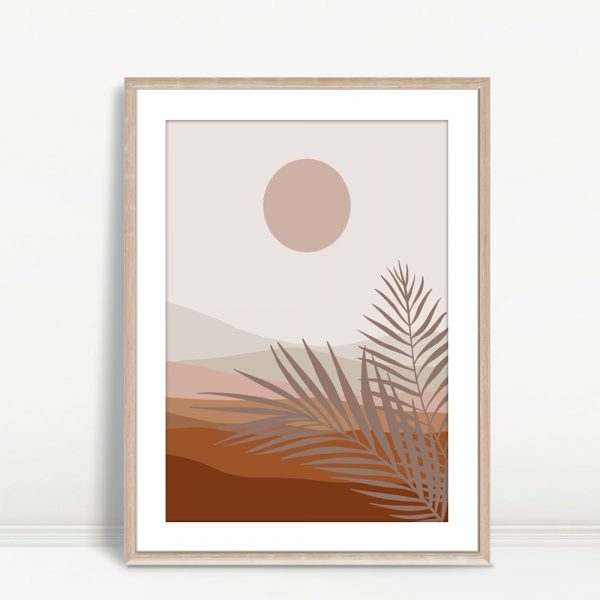 Palm Leaf with Sunset Tones