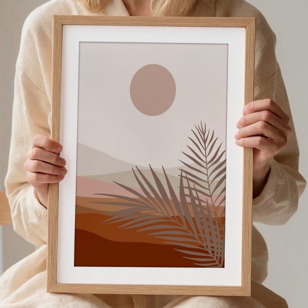 Palm Leaf with Sunset Tones - Image 2