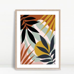 Sunlit Jungle Boho Botanical Abstract