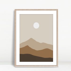 Minimal Desert Sunrise Boho Landscape