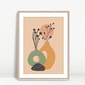 Vases with Sun Boho Botanical Decor