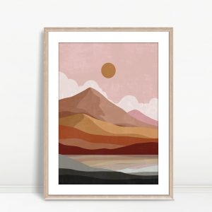 Sunset Over Mountains Boho Dreamscape