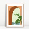 Monstera Plant by Arched Window