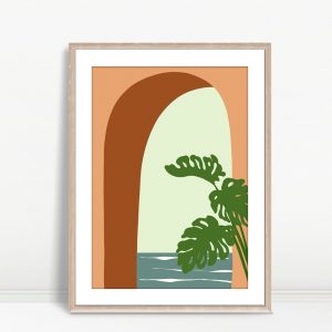 Monstera Plant by Arched Window