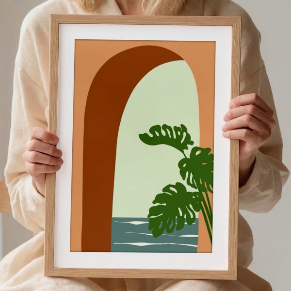 Monstera Plant by Arched Window - Image 2