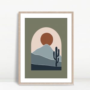 Desert Cactus in Arched Scene