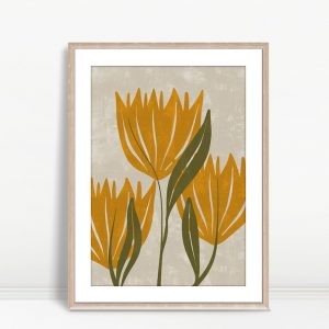 Tall Golden Flowers Growing Up